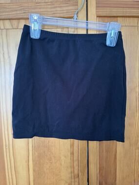 SHEIN Women's Black Solid Cotton Blend Jersey Bodycon Mini Skirt Size L